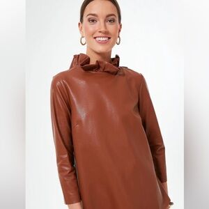 Tuckernuck Faye Cognac Faux Leather Top